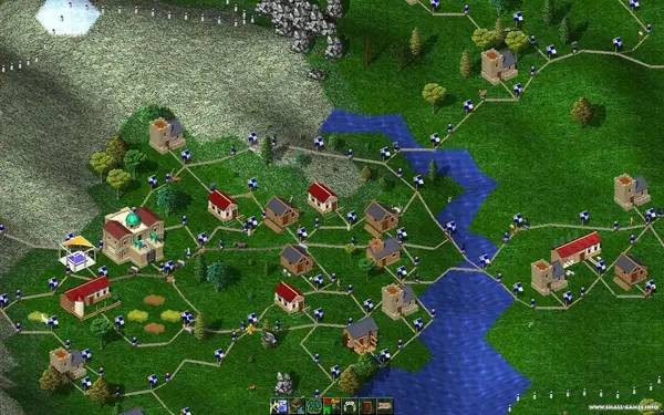 Персонаж Widelands в процессе выполнения задания