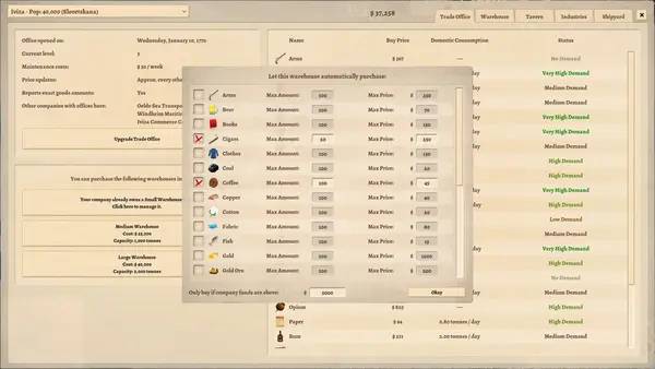 Персонаж Winds Of Trade в процессе выполнения задания