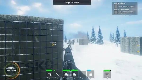 Персонаж Winter Warfare Survival в процессе выполнения задания