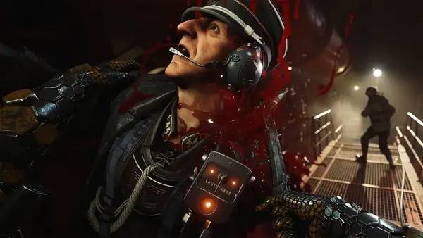 Персонаж Wolfenstein 2 The New Colossus в процессе выполнения задания