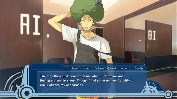 Персонаж WORLD END ECONOMiCA episode.01 в процессе выполнения задания