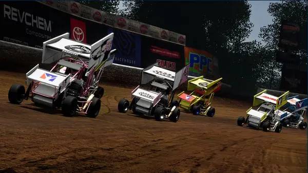 Персонаж World of Outlaws  Dirt Racing 24 Gold Edition в процессе выполнения задания