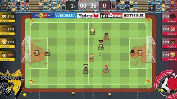 Персонаж World Soccer Strikers '91 в процессе выполнения задания