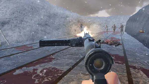 Персонаж World War 2 Winter Gun Range VR Simulator в процессе выполнения задания