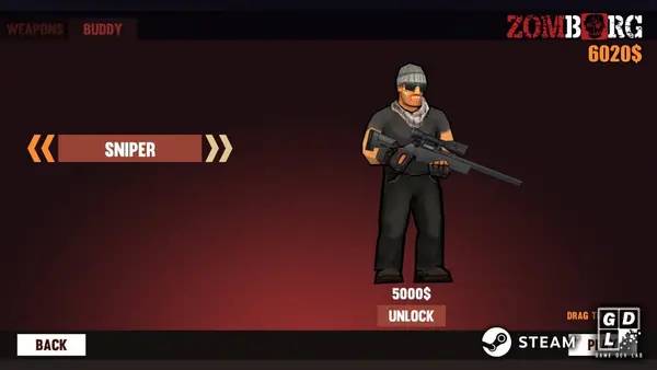 Персонаж Zomborg в процессе выполнения задания