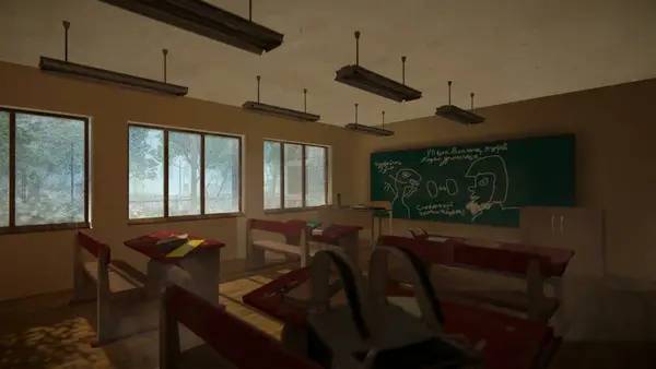 Пример визуального стиля и графики игры 5 nights at Timokha 4  School