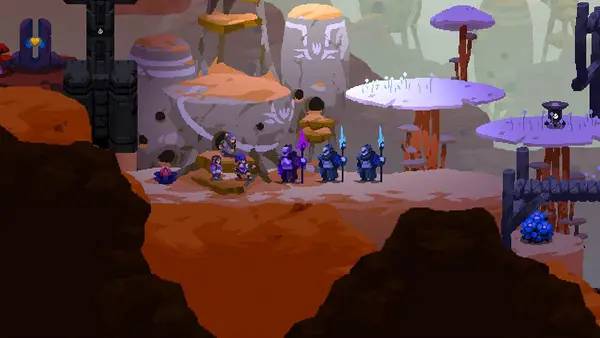 Пример визуального стиля и графики игры Aegis Defenders