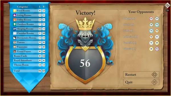 Пример визуального стиля и графики игры Between Two Castles - Digital Edition