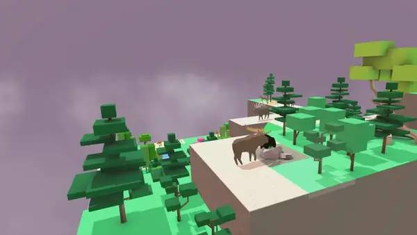 Пример визуального стиля и графики игры Block'hood VR