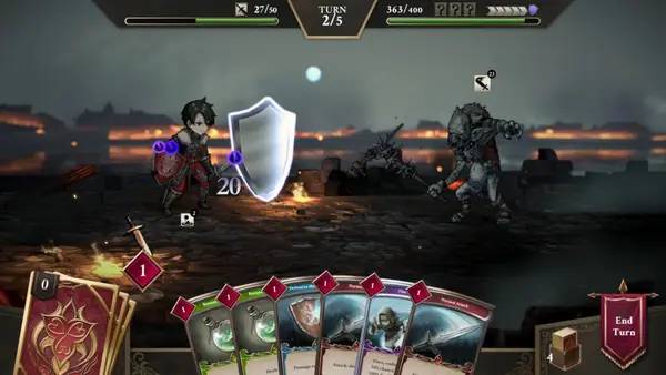 Пример визуального стиля и графики игры C.A.R.D.S. RPG  The Misty Battlefield