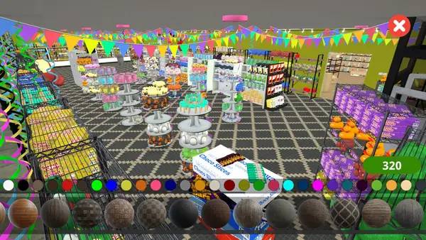Пример визуального стиля и графики игры Candy and Toys Store Simulator