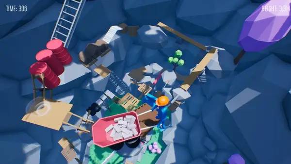 Пример визуального стиля и графики игры Climb With Wheelbarrow