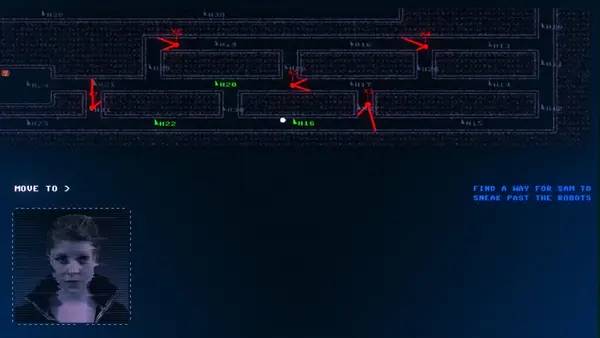 Пример визуального стиля и графики игры Code 7  A Story-Driven Hacking Adventure