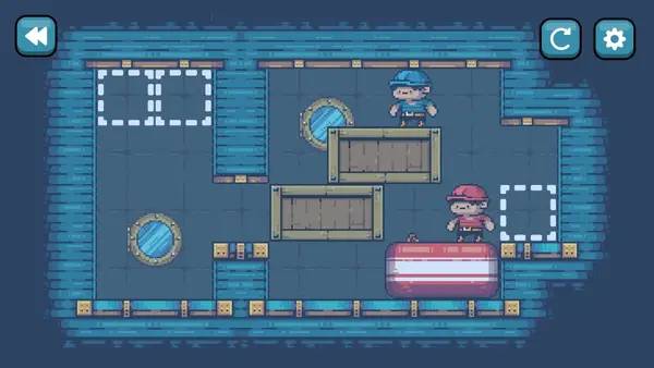 Пример визуального стиля и графики игры Crate Mates