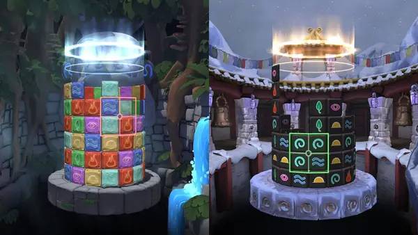 Пример визуального стиля и графики игры Cylinder  Puzzles Returned