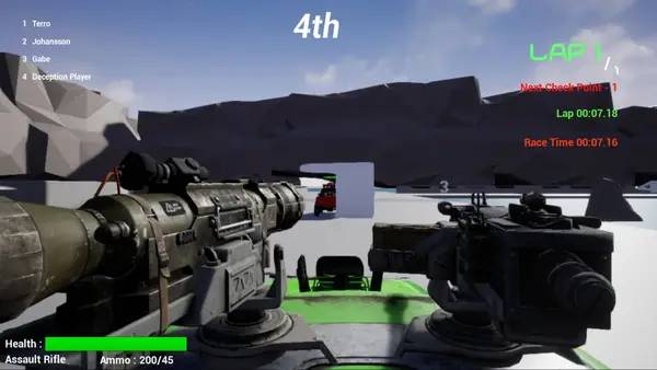 Пример визуального стиля и графики игры Deep Race Battle