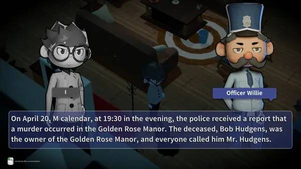 Пример визуального стиля и графики игры Detective Agency  Murder at the Manor
