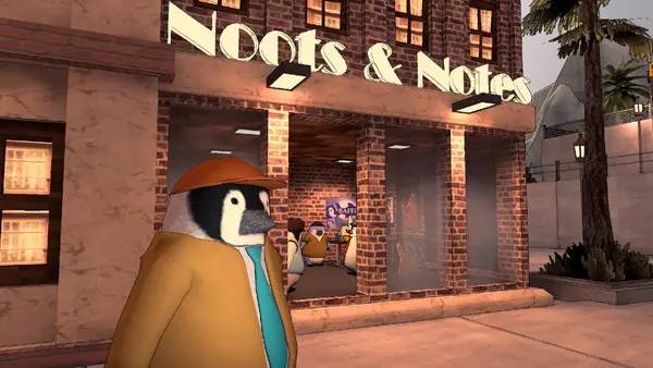 Пример визуального стиля и графики игры Detective Penguin