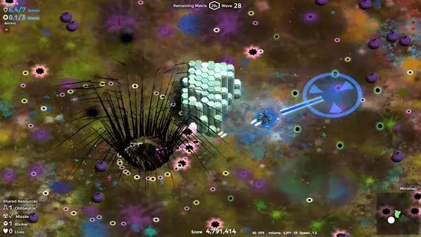 Пример визуального стиля и графики игры Devader