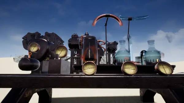 Пример визуального стиля и графики игры Dune Mechanic Survive The Steampunk Era