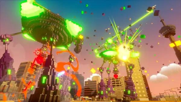 Пример визуального стиля и графики игры EARTH DEFENSE FORCE  WORLD BROTHERS 2