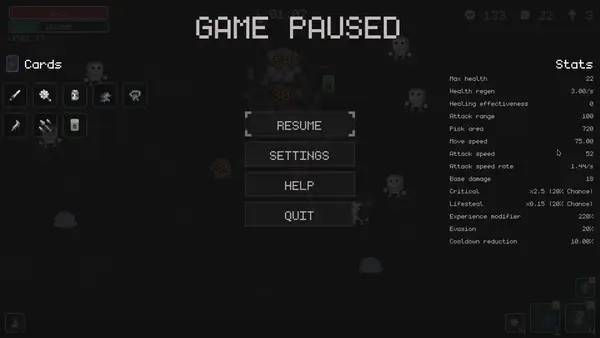 Пример визуального стиля и графики игры Endless waves survival