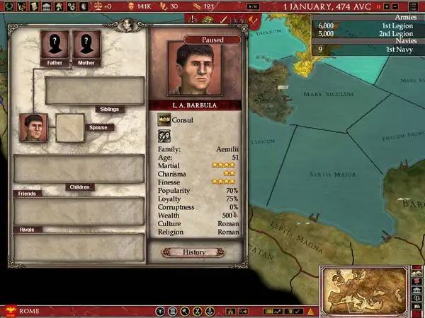 Пример визуального стиля и графики игры Europa Universalis  Rome - Gold Edition