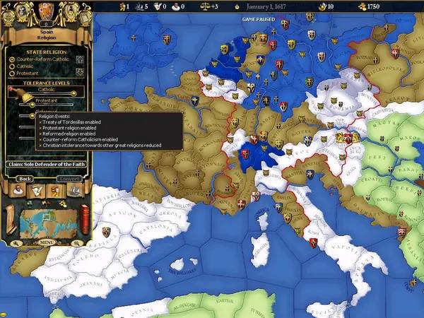 Пример визуального стиля и графики игры For the Glory  A Europa Universalis Game