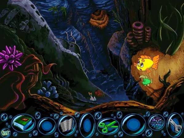 Пример визуального стиля и графики игры Freddi Fish 2  The Case of the Haunted Schoolhouse