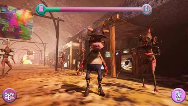 Пример визуального стиля и графики игры Fuzz Dungeon