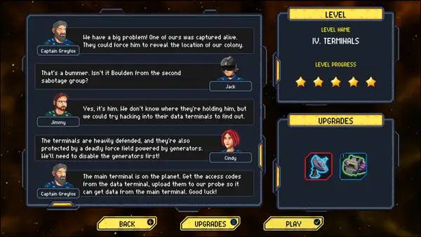 Пример визуального стиля и графики игры Galaxy Highways