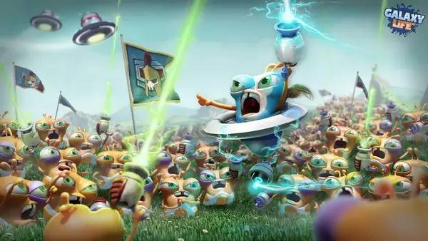 Пример визуального стиля и графики игры Galaxy Life