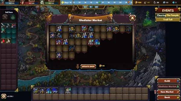 Пример визуального стиля и графики игры Gladiator Guild Manager