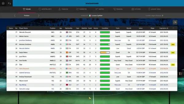 Пример визуального стиля и графики игры Global Soccer Manager 2018