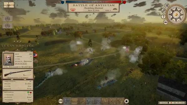 Пример визуального стиля и графики игры Grand Tactician  The Civil War (1861-1865)