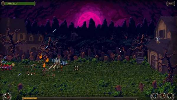 Пример визуального стиля и графики игры Graveyard Defender