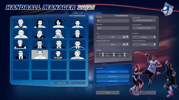 Пример визуального стиля и графики игры Handball Manager 2021
