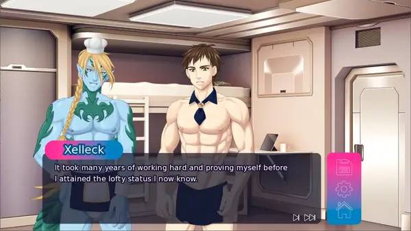 Пример визуального стиля и графики игры Hardcore Cruising A Sci-Fi Gay Sex Cruise!