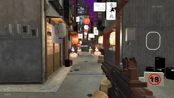 Пример визуального стиля и графики игры Hentai Aim Trainer