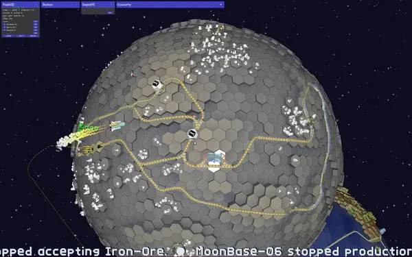 Пример визуального стиля и графики игры Hexa Trains