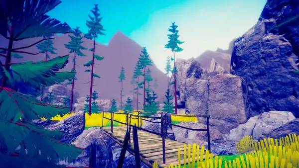 Пример визуального стиля и графики игры Hike