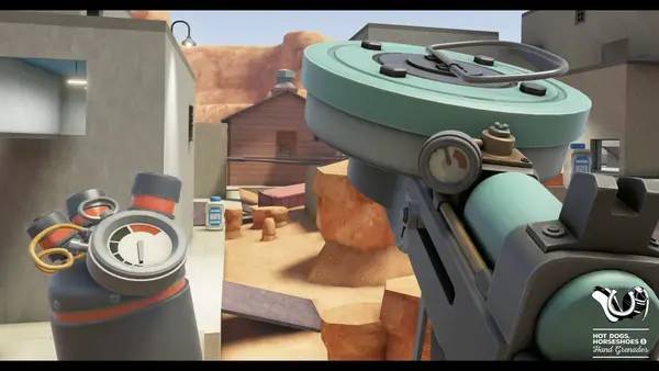 Пример визуального стиля и графики игры Hot Dogs, Horseshoes and Hand Grenades