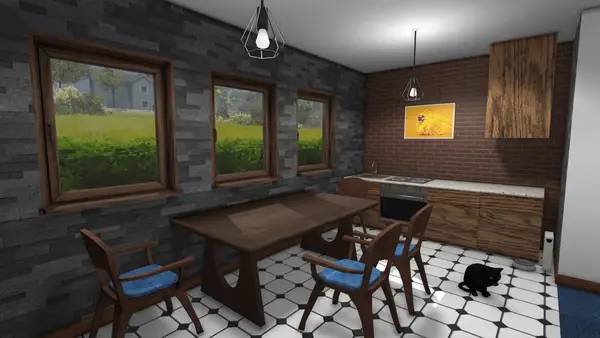 Пример визуального стиля и графики игры House Flipper Pets VR