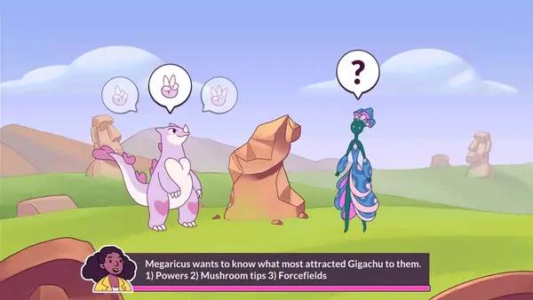Пример визуального стиля и графики игры Kaichu - The Kaiju Dating Sim