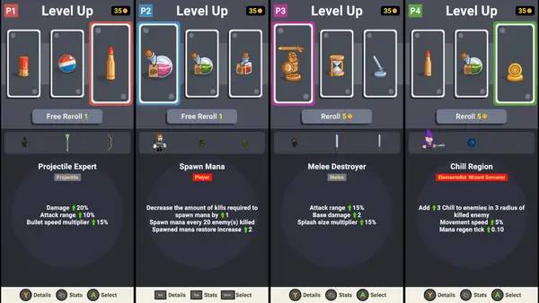 Пример визуального стиля и графики игры Letter Lancers