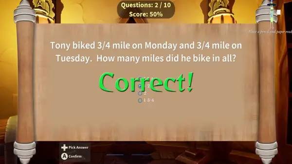Пример визуального стиля и графики игры Mage Math