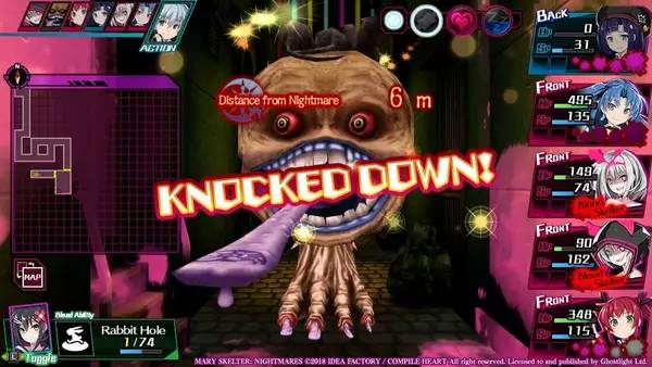 Пример визуального стиля и графики игры Mary Skelter Nightmares
