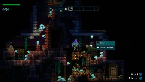 Пример визуального стиля и графики игры MoonQuest