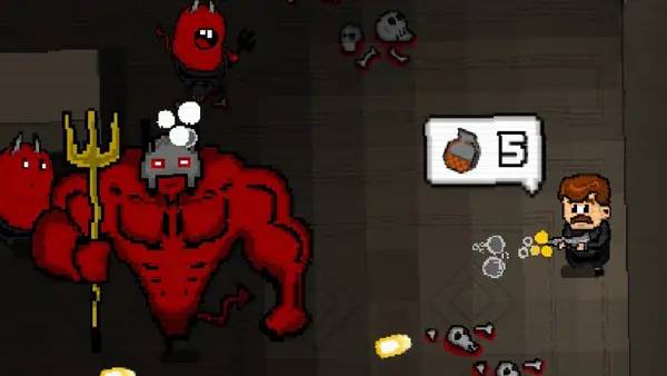 Пример визуального стиля и графики игры Mustache in Hell