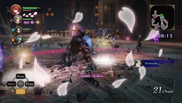 Пример визуального стиля и графики игры Nights of Azure 2 Bride of the New Moon